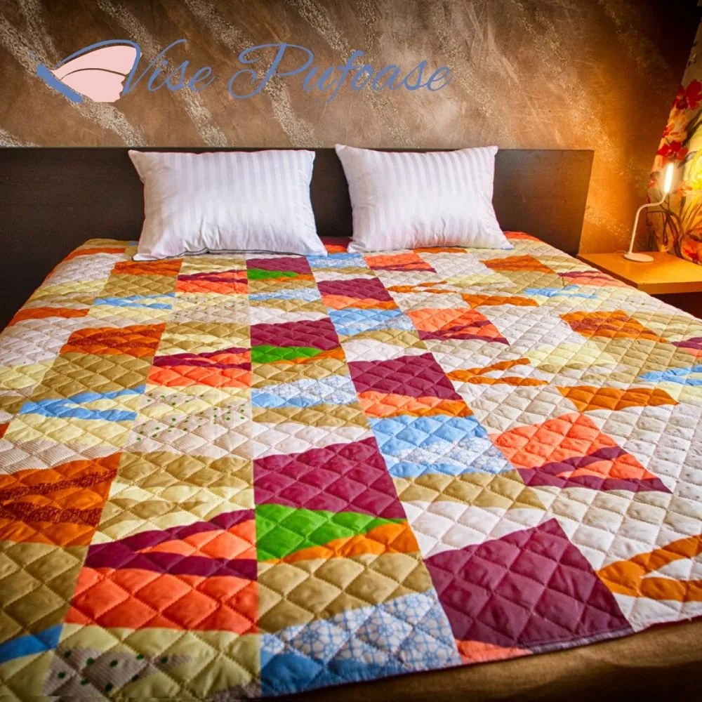 Cuvertură de Pat Pink Colour Shapes 220x240