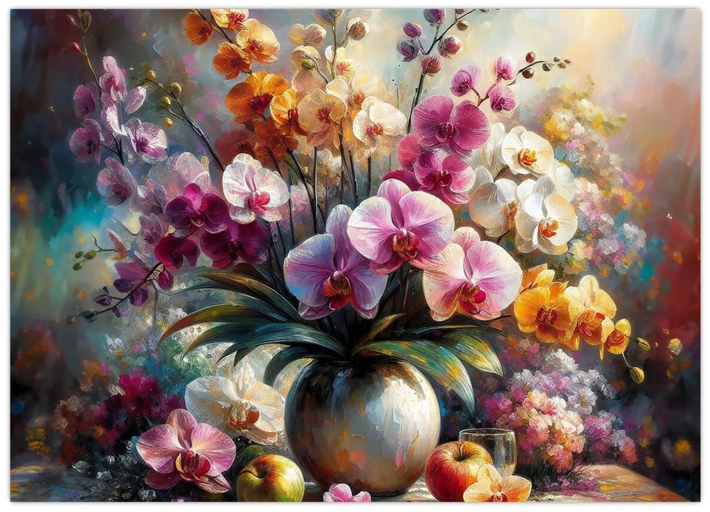 Tablou pe sticlă - Vas de flori II. (70x50 cm)