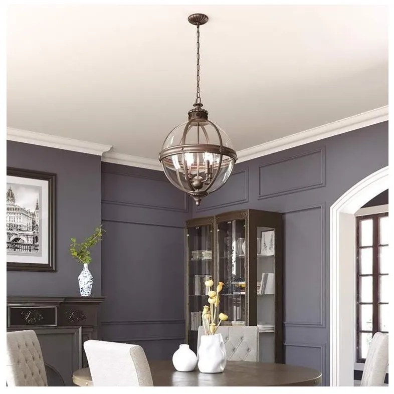 Lustră pe lanț Feiss FE-ADAMS-4P-ANL ADAMS 4xE14/60W/230V bronz