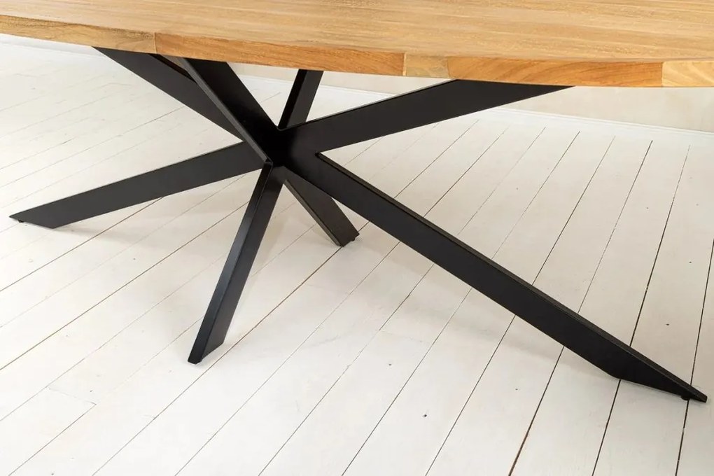 Masa de sufragerie ovala, Lemn de mango, Natur, GALAXIE 240cm