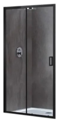 Usa dus culisanta, romstal, dalia, sticla securizata 6mm, transparent, anticalcar, profil negru mat, 100x190 cm