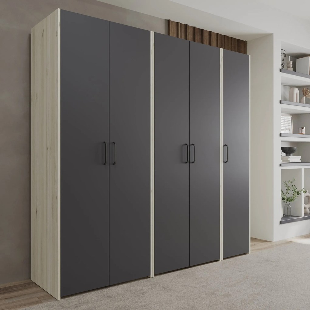 Dressing Malmo V1, Stejar Alb/Antracit, L 204 cm