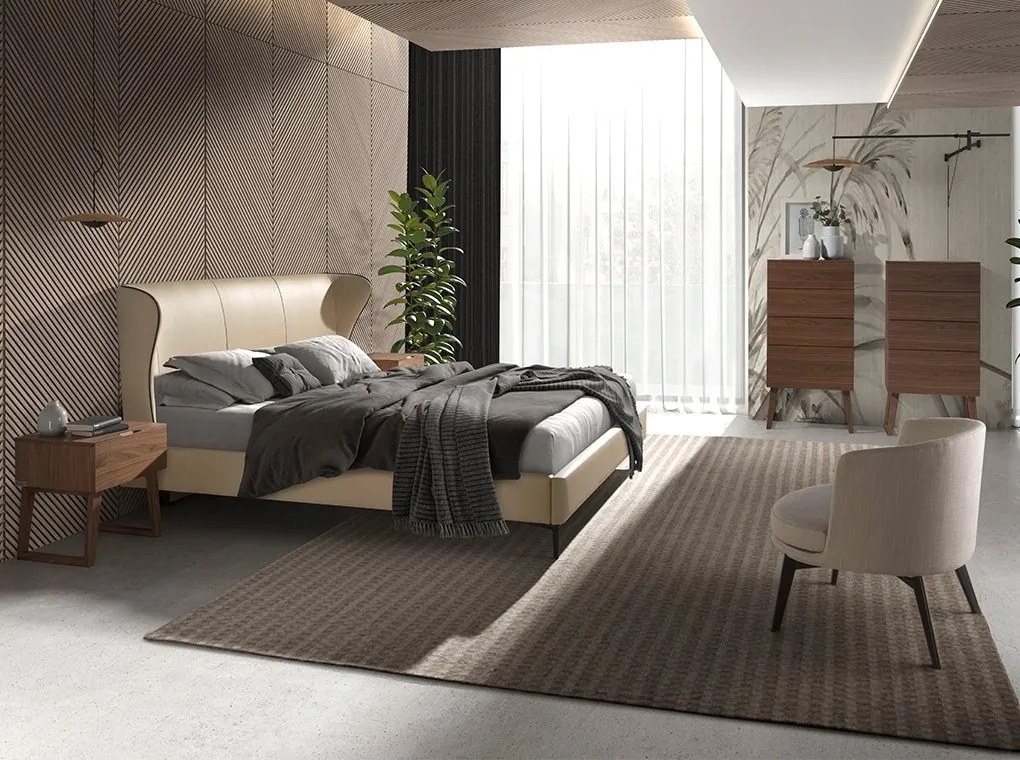 Pat dublu tapitat design LUX Cream 180x200cm