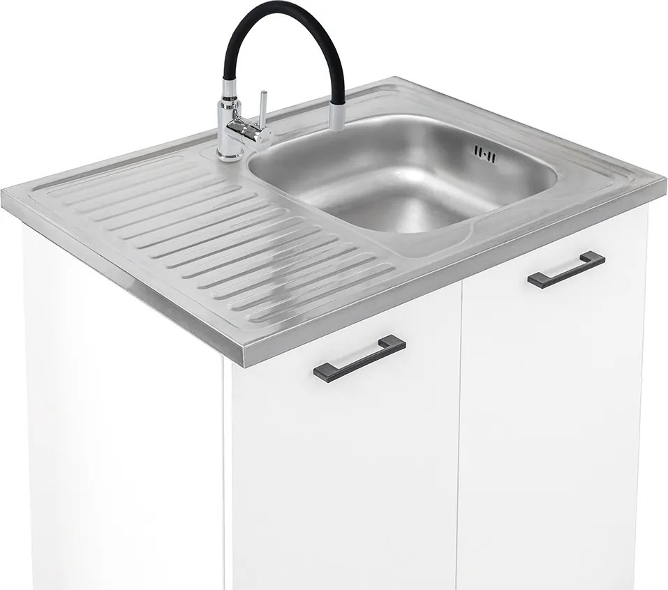 Dulap de bucătărie Primo 220 alb cu blat cromix