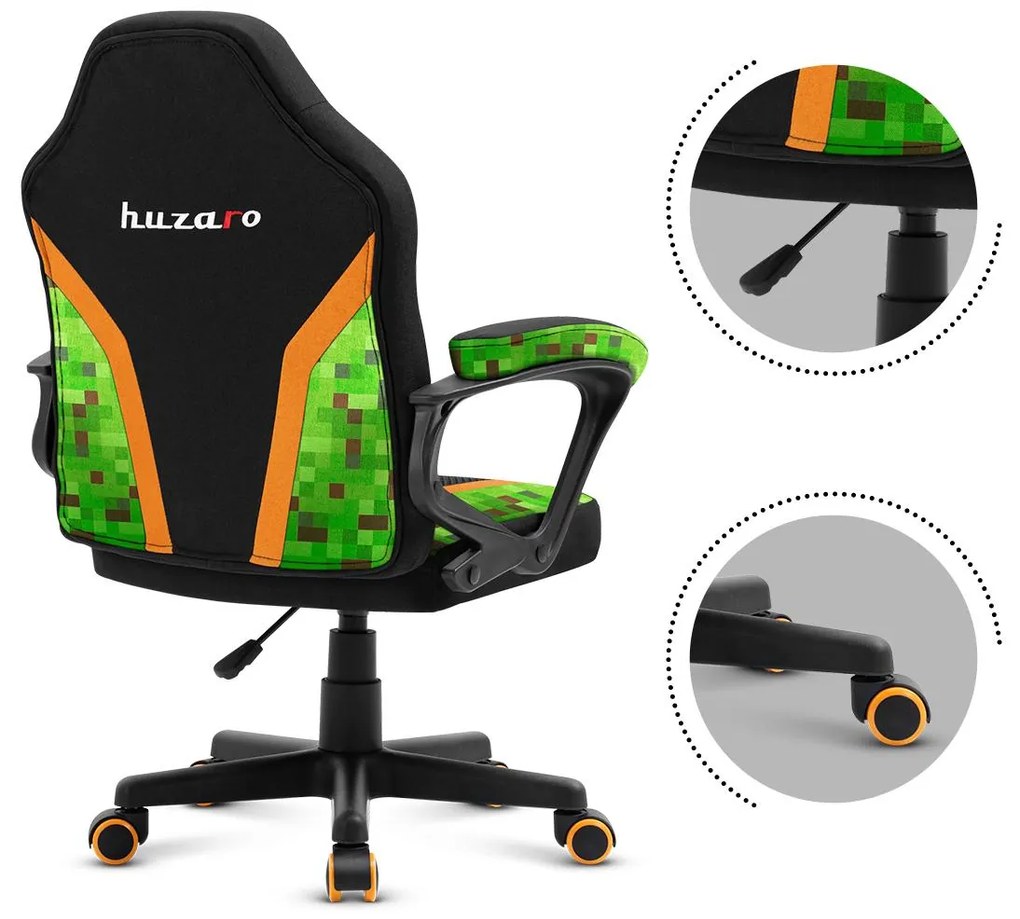 Scaun gaming pentru copii Rover 1 (negru + verde). 1087540