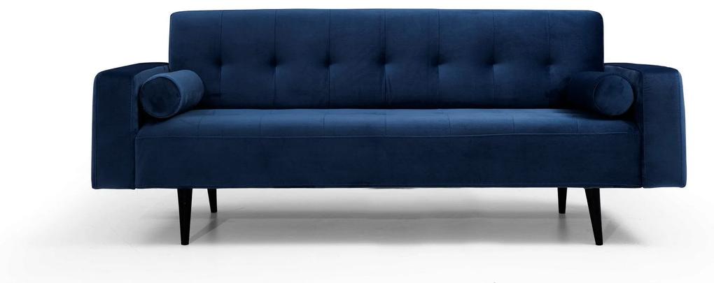 Canapea extensibila cu 3 Locuri Derry, Albastru Marin, 205 x 80 x 88 cm