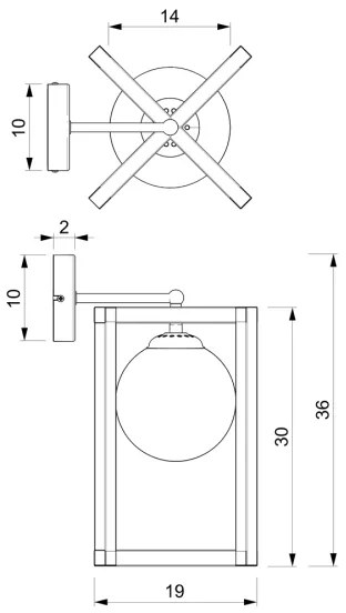 Lampă de perete DIEGO 1xE14/40W/230V neagră