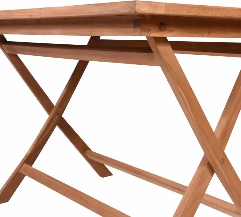 Masă de sufragerie DIVERO, tec masiv tratat, 120 x 70 cm