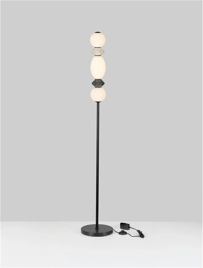 Lampadar LED decorativ ceramica gri, alb, PALLINA