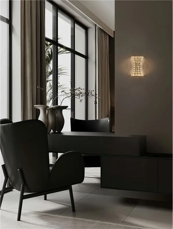 Aplica de perete LED auriu, cristale sticla CELYSIA