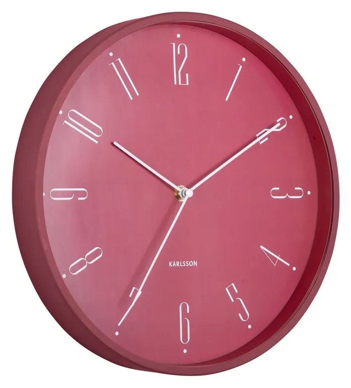 Karlsson 5988RD ceas de perete design, roz,diametru 30 cm