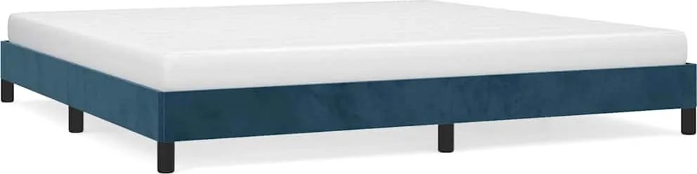 vidaXL Cadru de pat fără saltea, albastru închis, 200x200 cm, catifea