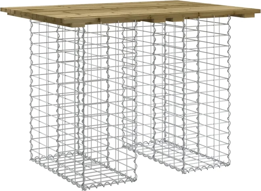 vidaXL Masă de grădină cu gabioane, 100x70x72 cm, lemn tratat de pin