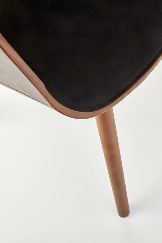 Scaun K396 material catifea negru nuc
