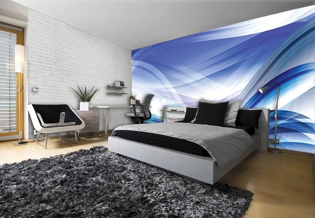 Fototapet - Valuri abstracte albastre (152,5x104 cm)