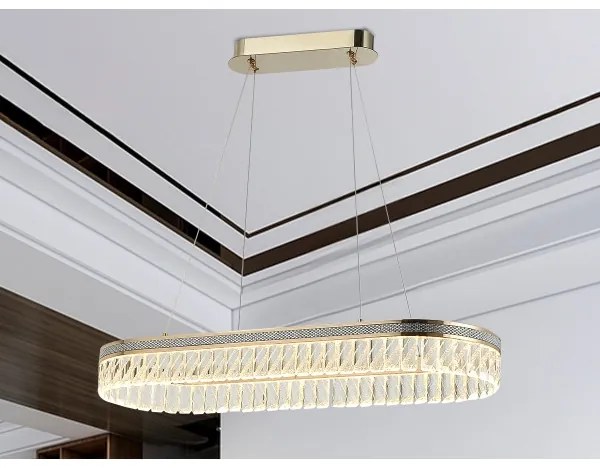 Candelabru LED din cristal dimabil suspendat pe cablu THALIA LED/50W/230V 3000-6000K + telecomandă