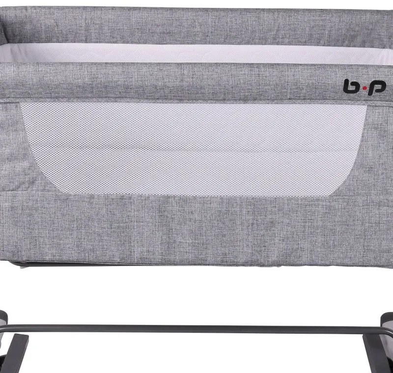 Patut Mini Co-Sleeper Cu Sistem De Leganare, Gri, Bebe Royal, AP802