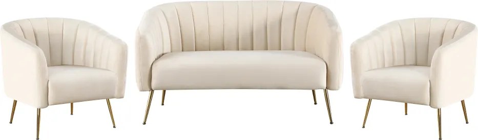 Canapea de design cu 2 locuri, ţesătură Velvet bej/gold crom-auriu, BAGY
