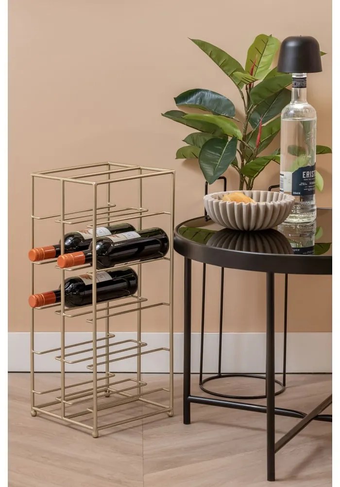Raft pentru sticle de vin auriu din metal număr de sticle 10 25x57x22,5 cm Dual Floor – PT LIVING