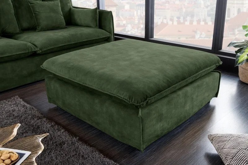 Taburete confortabil, suport pentru picioare Heaven 100cm, catifea verde inchis