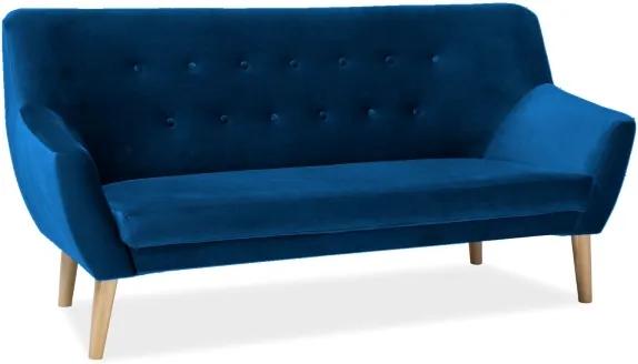 Canapea 3 locuri tapitat cu catifea NORDIC albastru marin