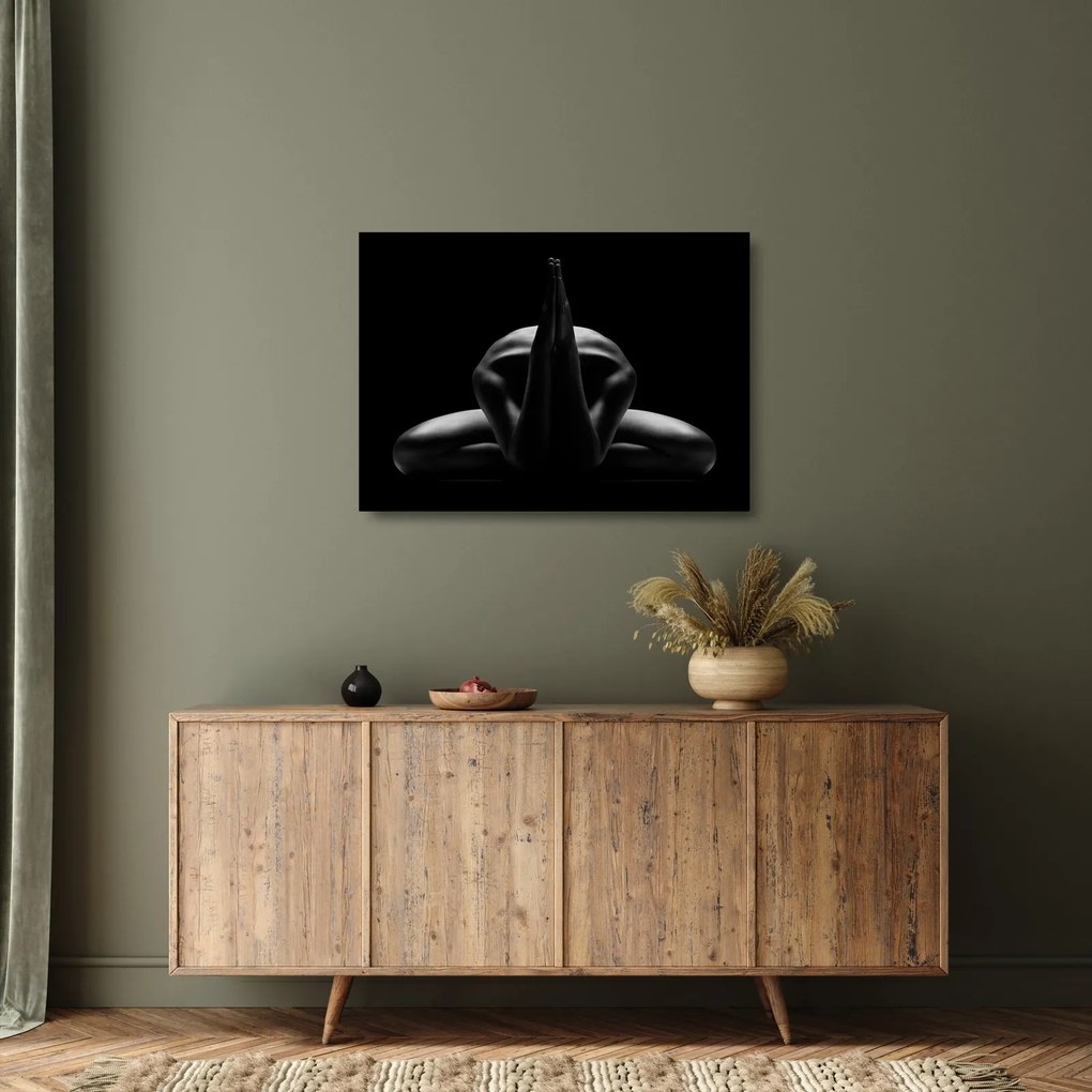 Tablou pe sticlă cu nud feminin (70x50 cm)