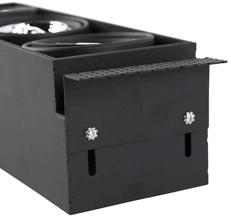 Set de 6 spoturi încastrate negre GU10 AR70 fără ramă cu 3 lumini - Oneon