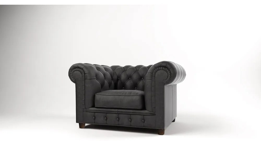 Fotoliu gri antracit cu tapițerie din catifea Cambridge – Ropez