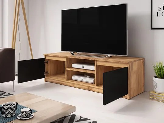 Dulap TV Zekazo (Negru grafit) (cu iluminat LED alb). 1106286
