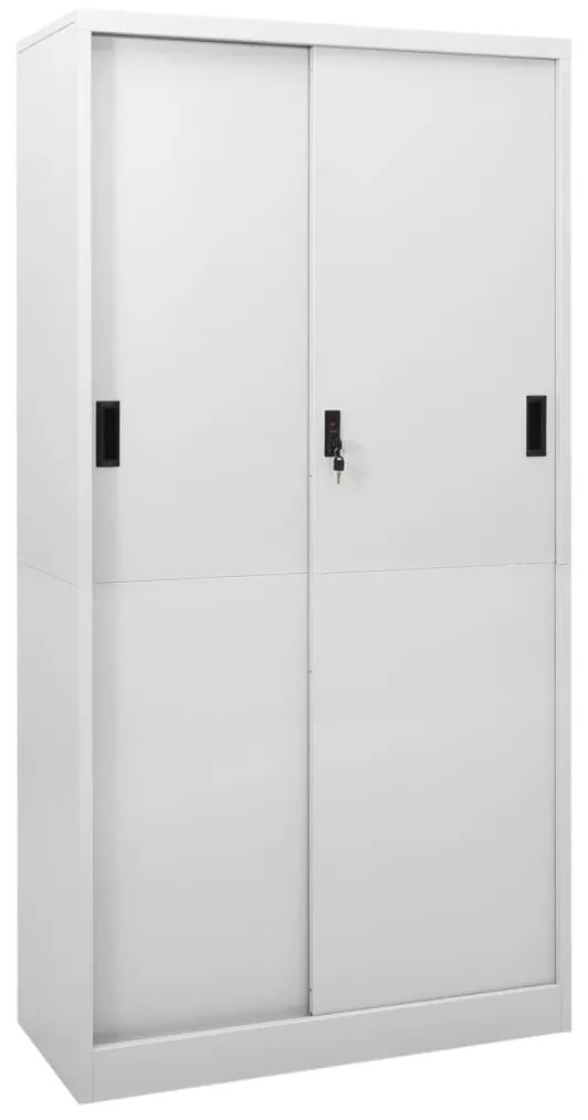 vidaXL Dulap de birou cu ușă glisantă, gri deschis, 90x40x180 cm, oțel