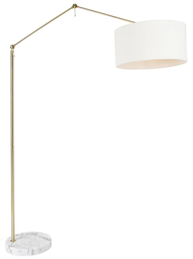 Lampa de podea aurie cu abajur boucle alb 50 cm reglabila - Editor