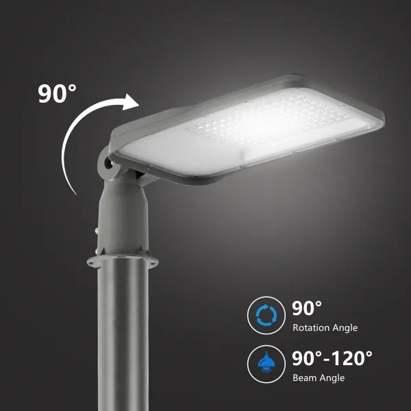 Brilagi - Lampă stradală LED de exterior URBANLIGHT, cu articulație, 100 W, 230 V, gri, IP65