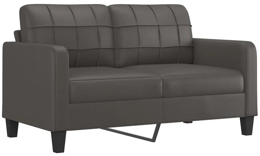 348652 vidaXL Canapea cu 2 locuri, gri, 140 cm, piele ecologică