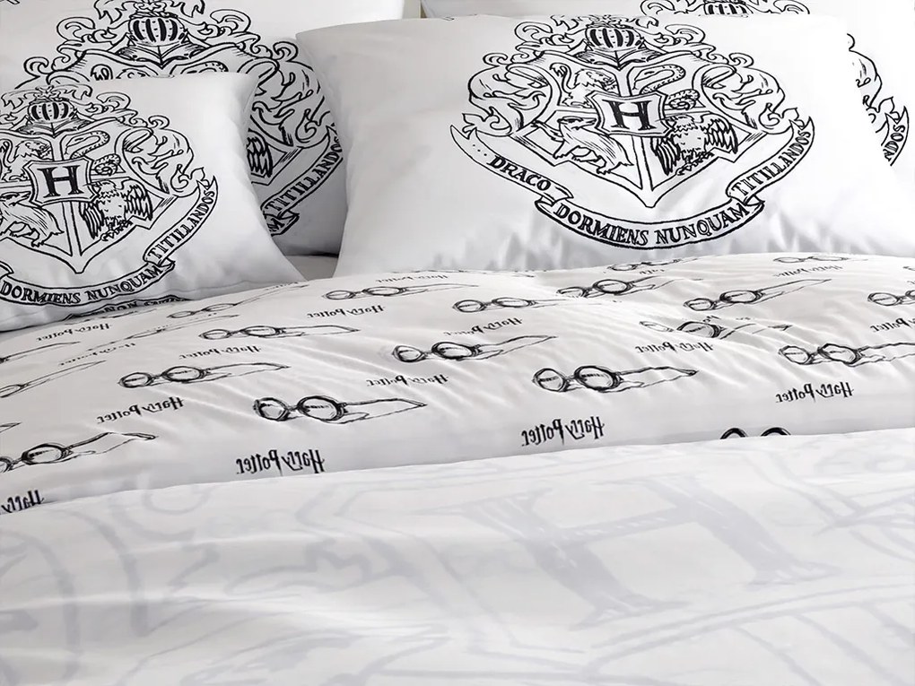Lenjerie de pat luminoasa HARRY POTTER VISION alba Dimensiunile lenjeriei: 70 x 90 cm | 140 x 200 cm