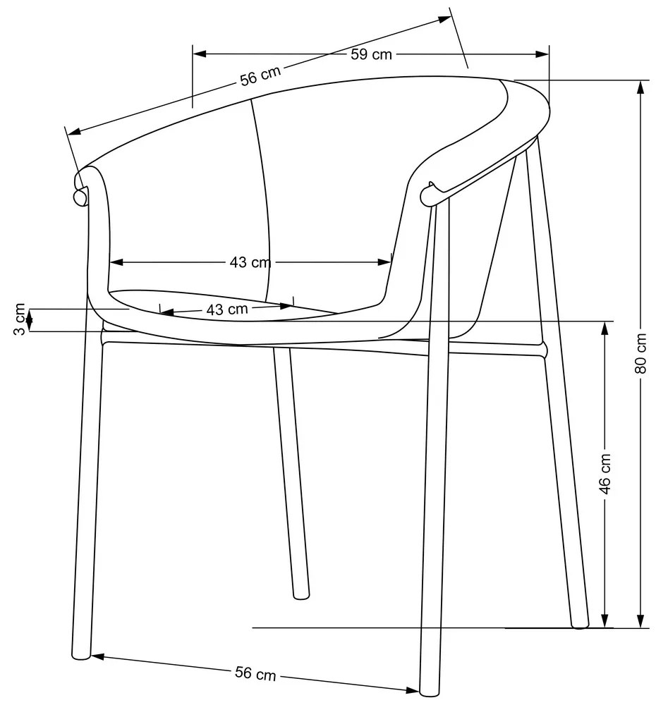 Scaun de bucaterie Lester, gri