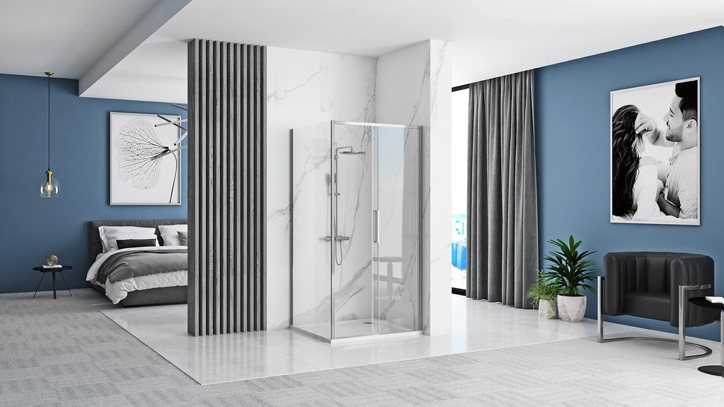 Cabina dus Rapid Slide Crom 150x80cm, Rea