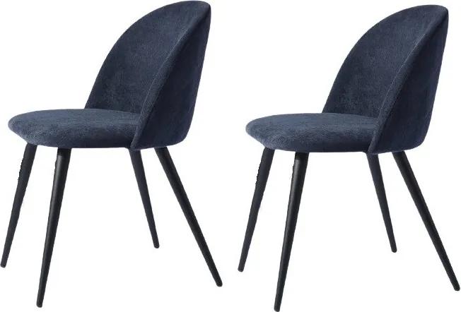 Set 2 scaune de masă tapițate Alto, albastru, 77,5cm H x 49cm W x 49,5cm D