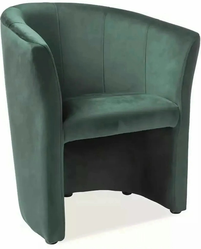 Fotoliu TM-1, stofa catifelata verde - Bluvel 78, 67x60x76 cm