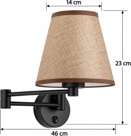 BRILAGI - Lampă de perete NUBILA 1xE27/15W/230V maro/negru