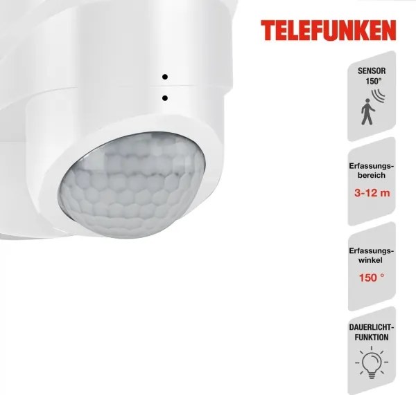 Telefunken 304406TF - Proiector LED de perete pentru exterior cu senzor LED/20W/230V