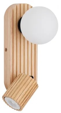 Brilagi - Aplică de perete cu spot MODERN WOOD 1xG9/5W/230V+1xGU10/8W lemn
