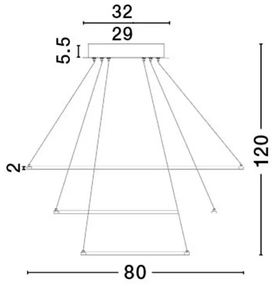 Lustra moderna suspendata, diametru 80cm, LED DEA NVL-17222001