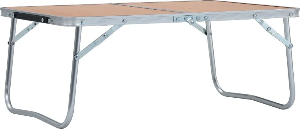 vidaXL Masă de camping pliabilă, maro, 60 x 40 cm, aluminiu