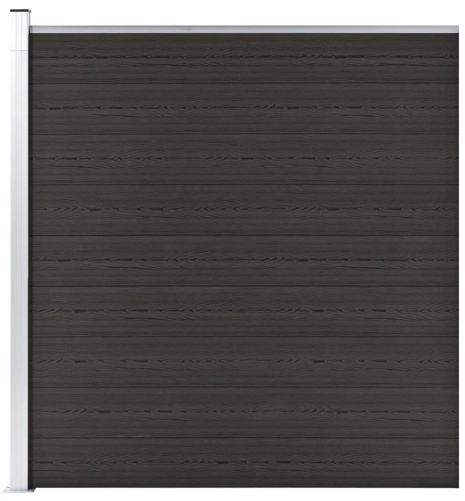 vidaXL Panou de gard, negru, 175x186 cm, WPC
