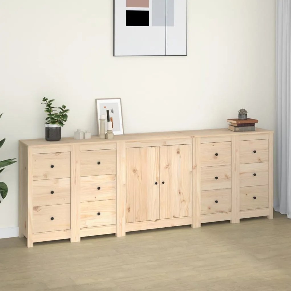 3114084 vidaXL Servantă, 230x35x80 cm, lemn masiv de pin