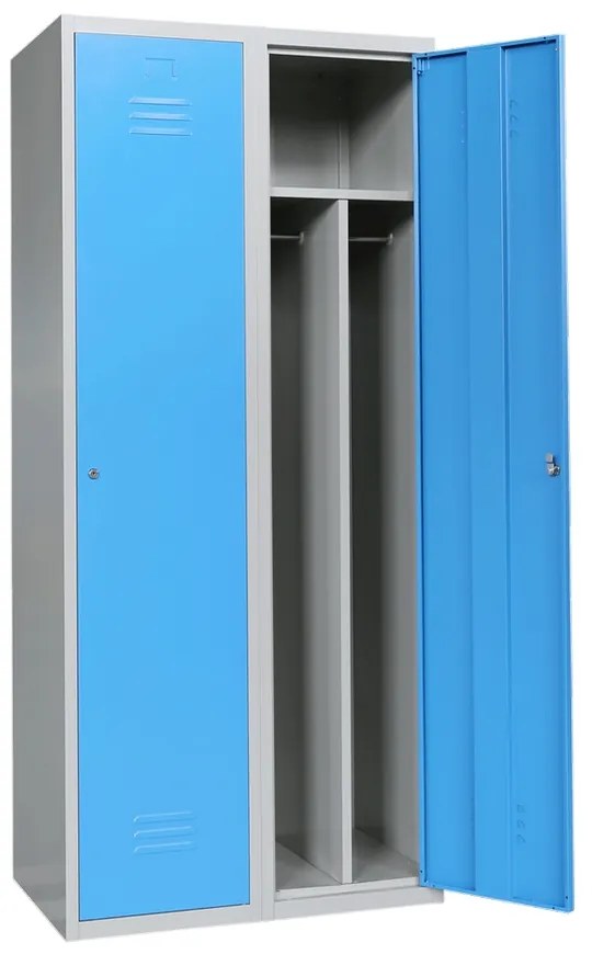 Dulap metalic, 80 x 50 x 180 cm, încuietoare cu cilindru, albastru - ral 5012