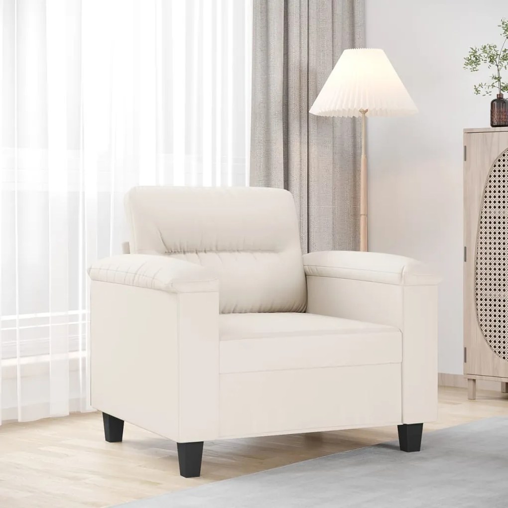 349214 vidaXL Fotoliu canapea, bej, 60 cm, textil microfibră
