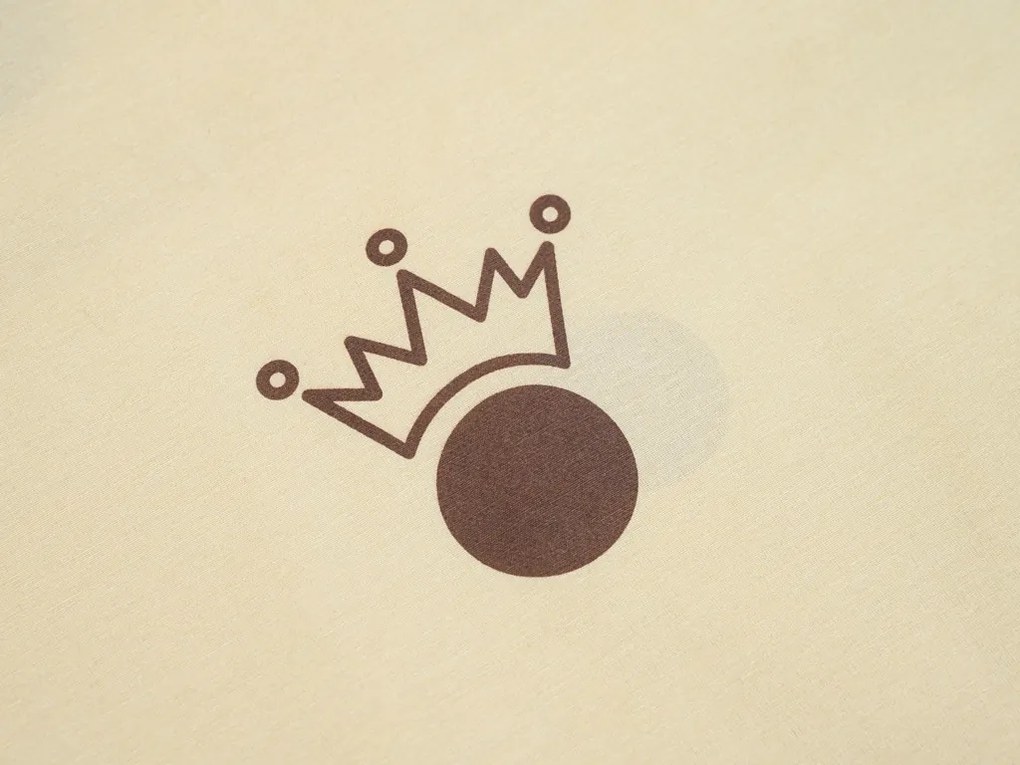 Lenjerie de pat din bumbac CROWN LOVE FOR bej Dimensiune lenjerie de pat: 70 x 90 cm | 140 x 200 cm
