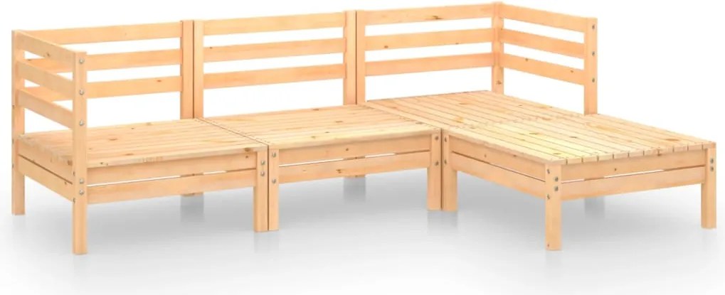 vidaXL Set mobilier de grădină, 4 piese, lemn masiv de pin