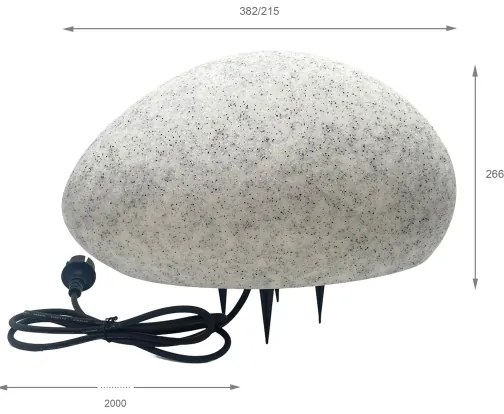 Lampă decorativă de exterior LUMISTONE, 1xE27/15W/230V, IP65, Ø 38 cm